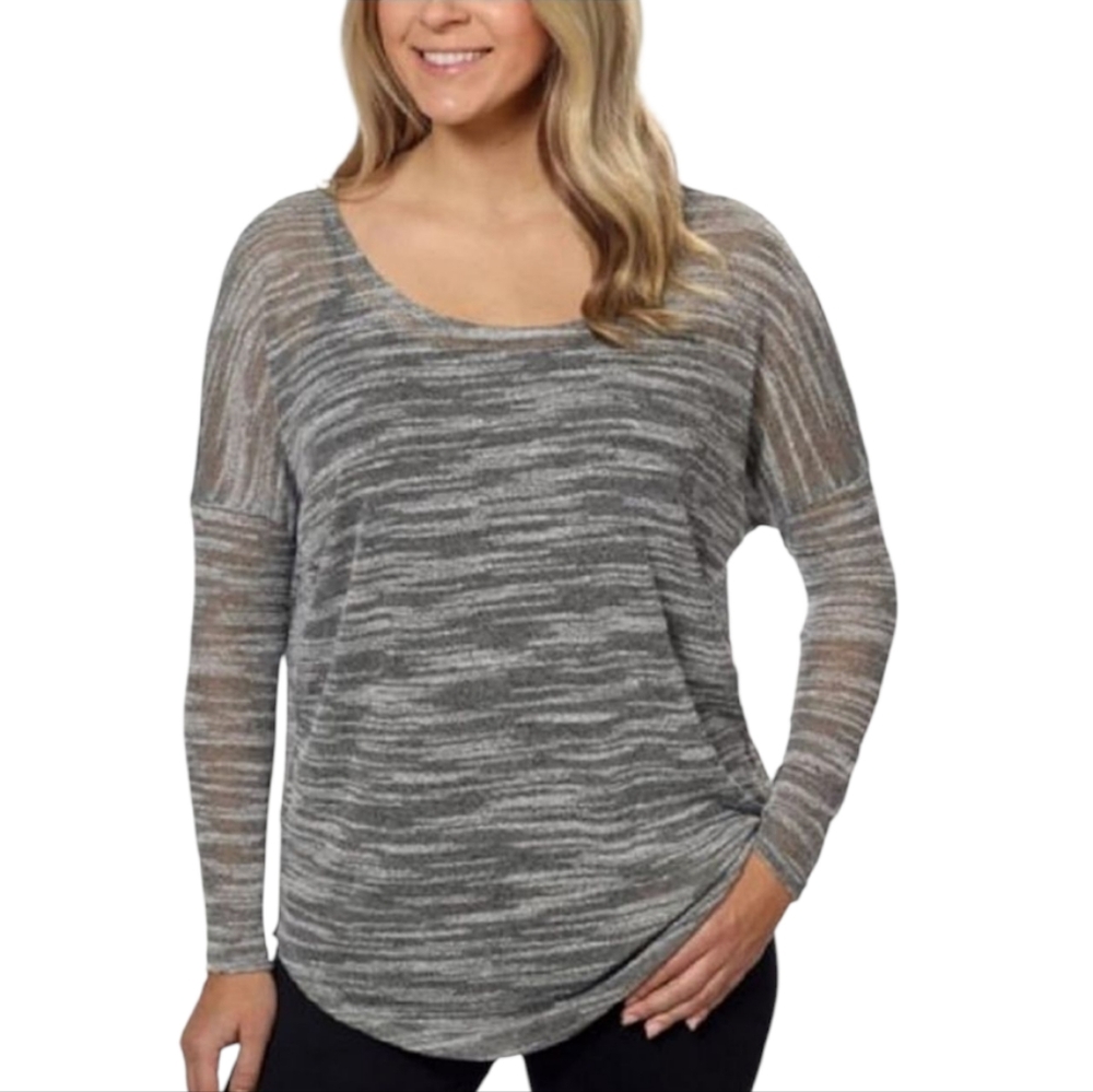 Lane Bryant Space Dye Metallic Strappy Back Dolman Sweater Grey Plus Size 18/20‎